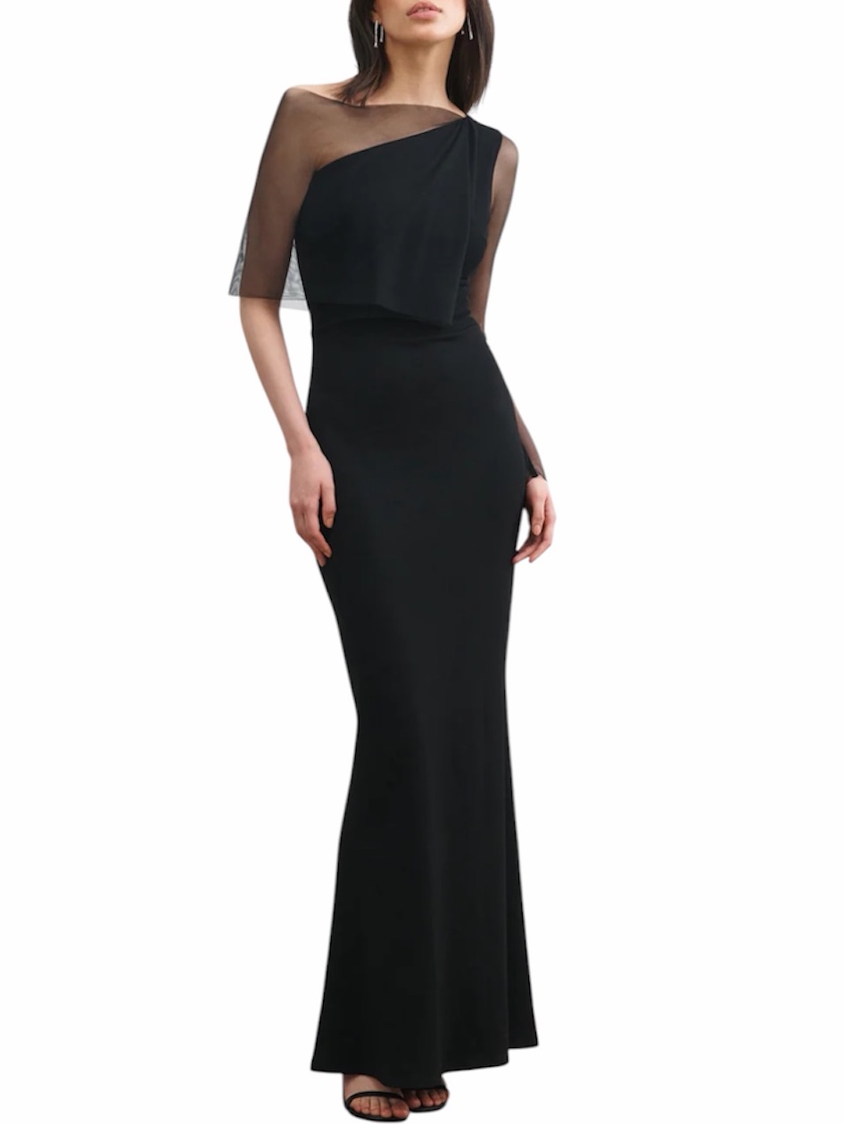 Marcella Valeria One-Shoulder Evening Gown Black Women’s Size Medium Nwt